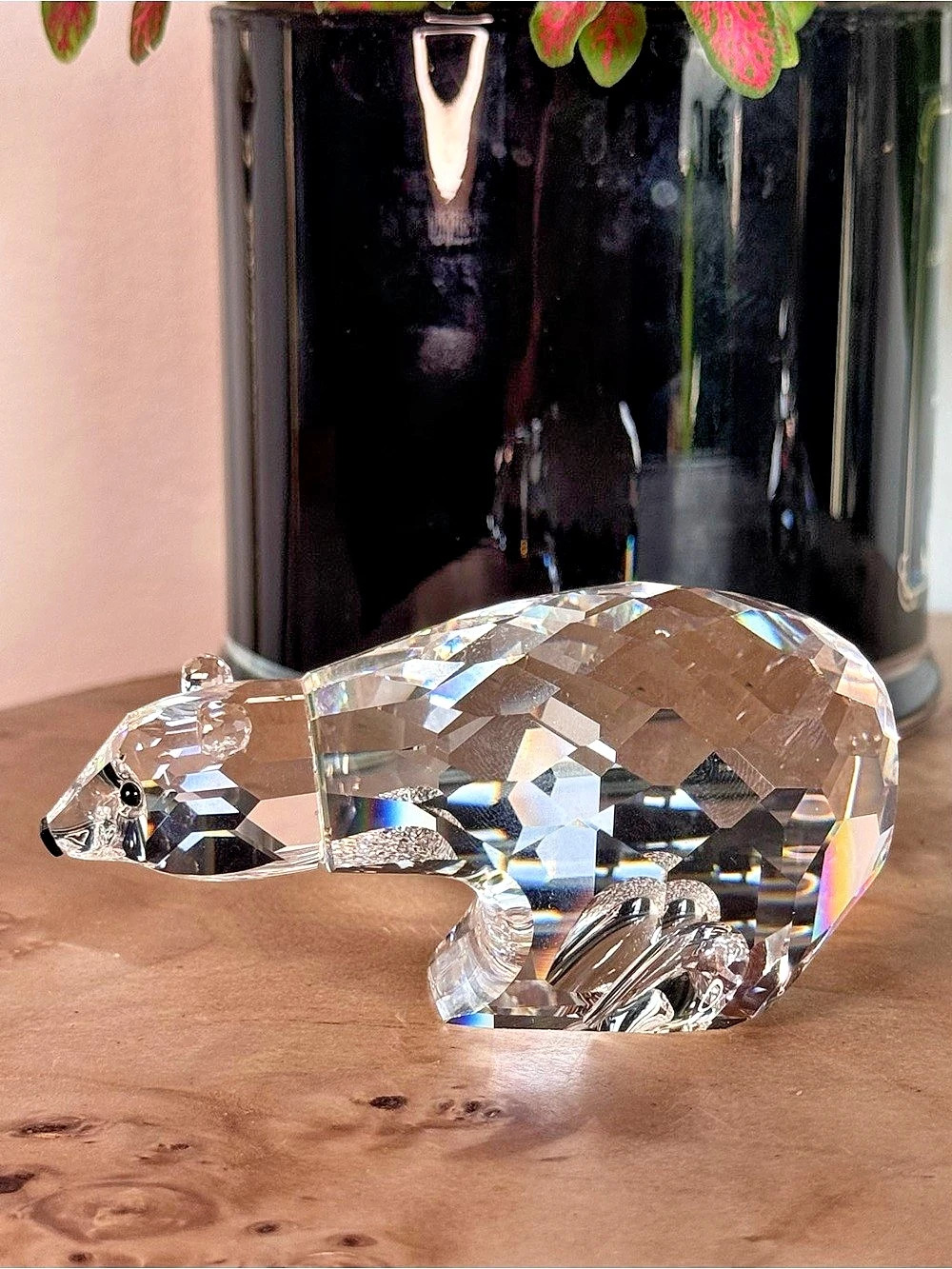Vintage Swarovski Polar Bear Clear Crystal Figurine